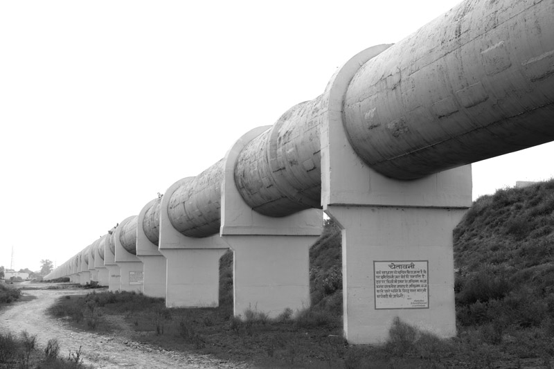 Pipeline bringing Ganges water to the National Capital Territory of Delhi (NCTD) from the Upper Ganga Canal in Ghaziabad district, Uttar Pradesh